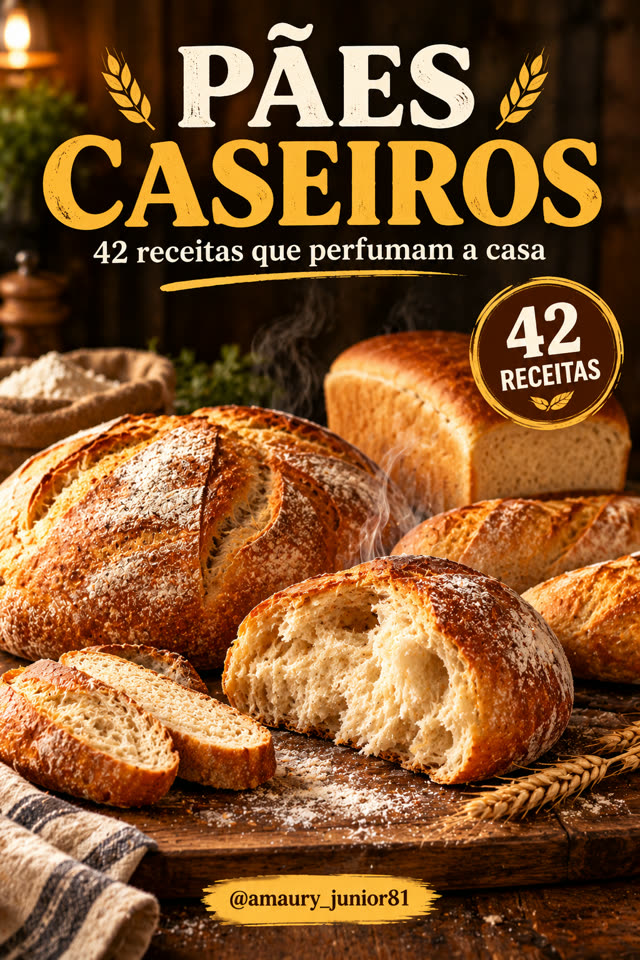 Capa do e-book Pães Caseiros, por Amaury Junior